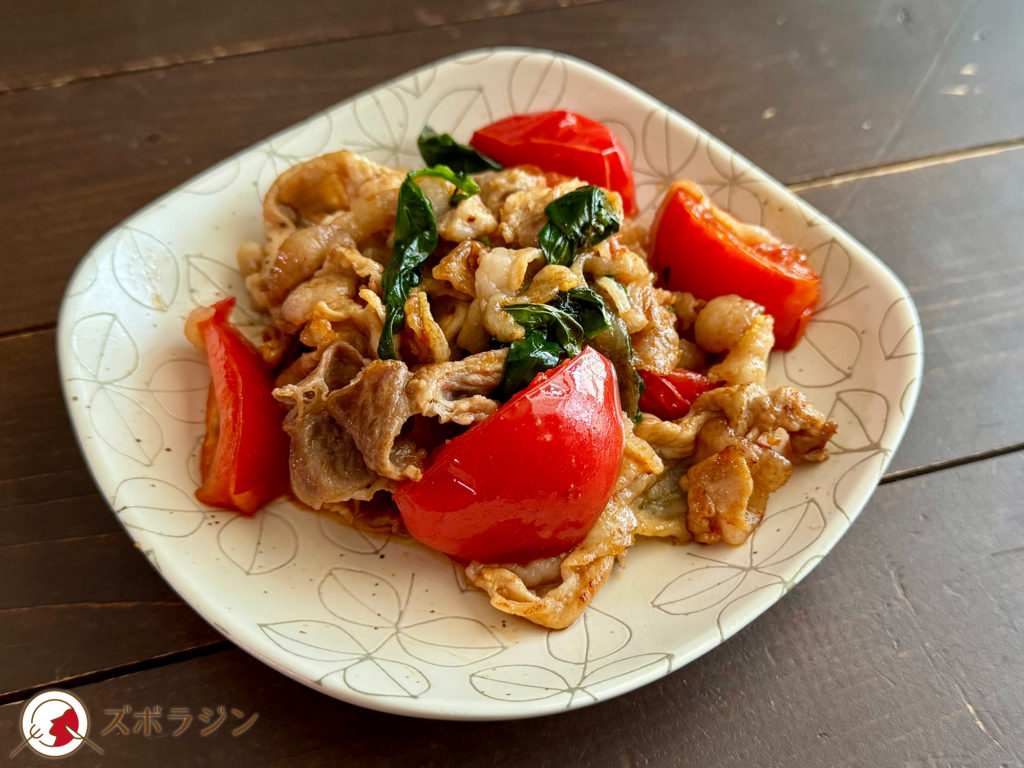 豚とトマトのバジル炒め